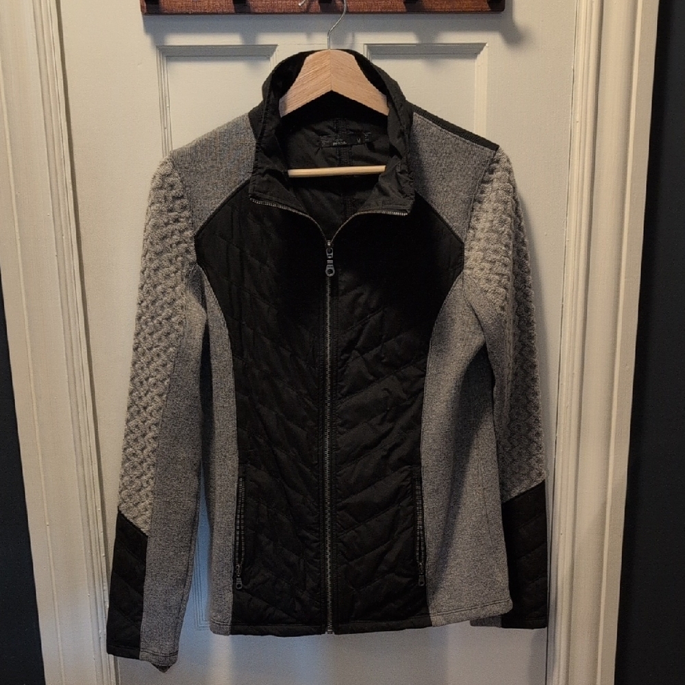 Prana Black and Gray Quilted Ski Jacket